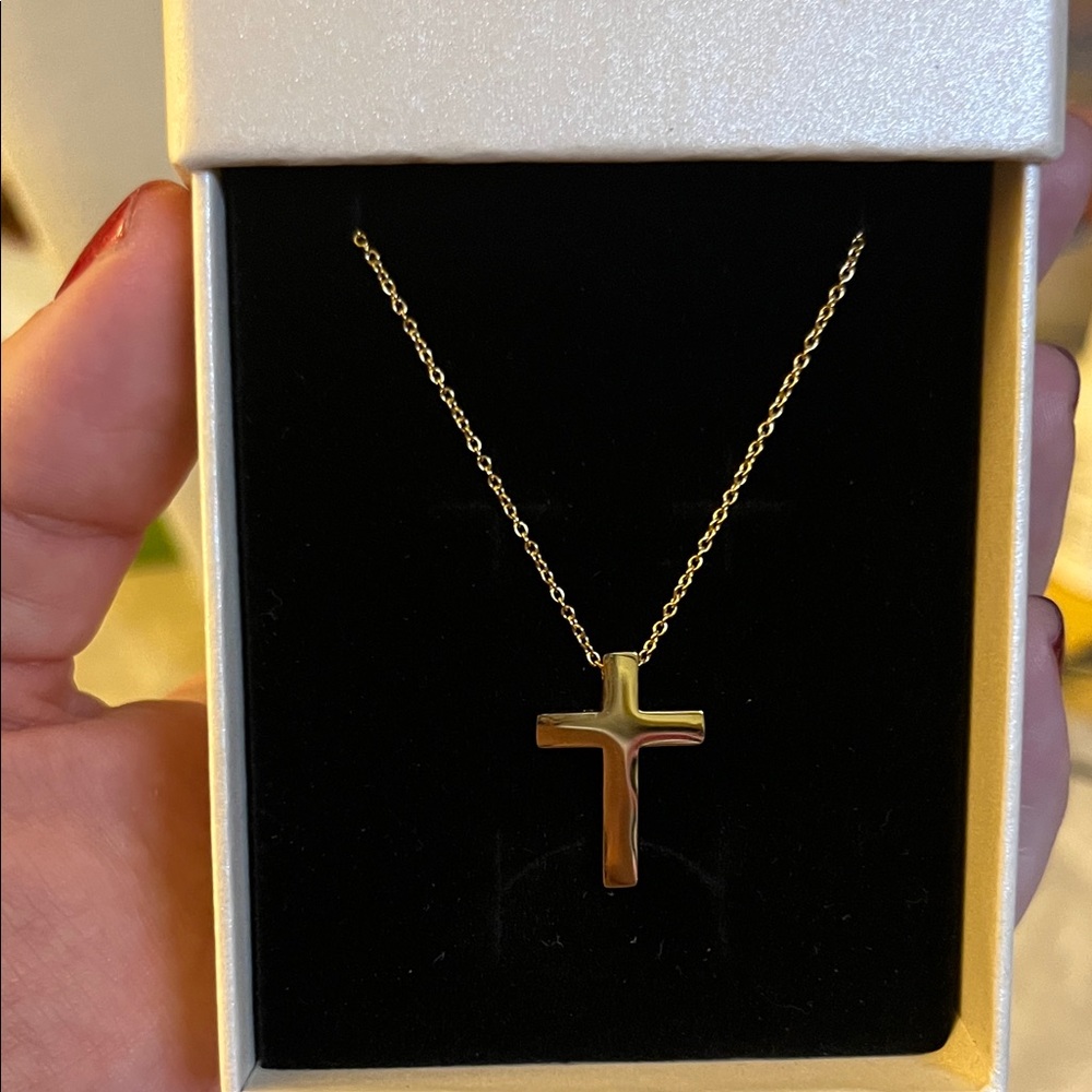 Gold Cross Pendant Necklace